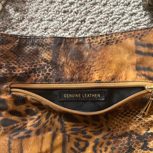 Plinio Visona Black Leather Handbag Italy Reversible Detachable Handles - Picture 4 of 4